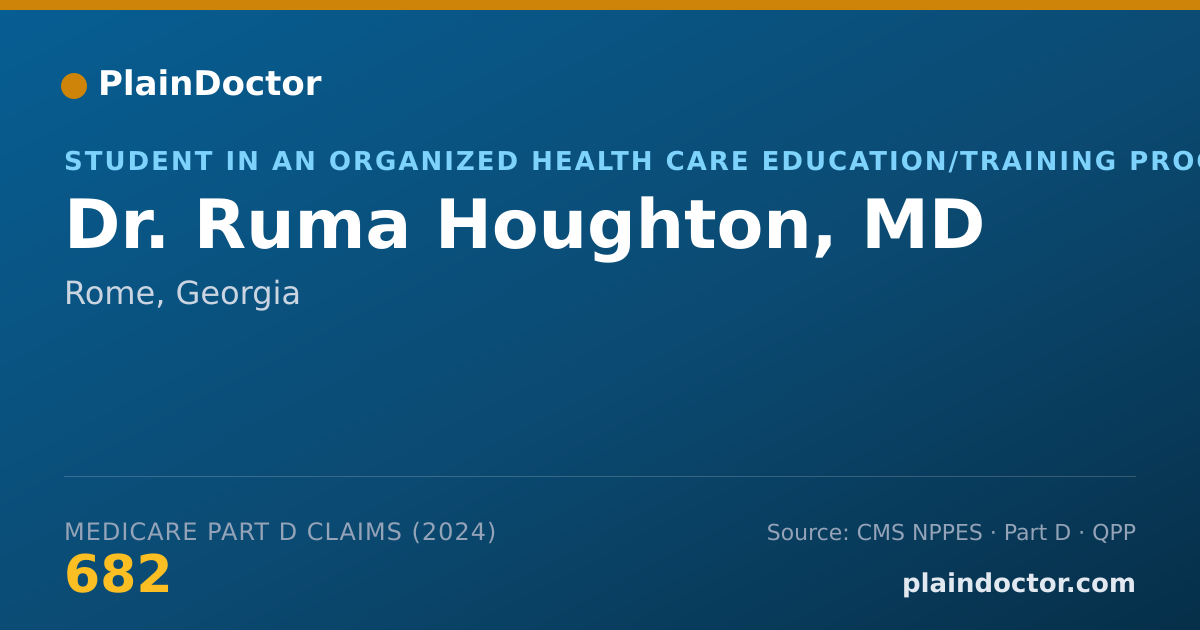 Shareable card for Ruma Houghton, MD - Student in an Organized Health Care Education/Training Program, Rome, GA