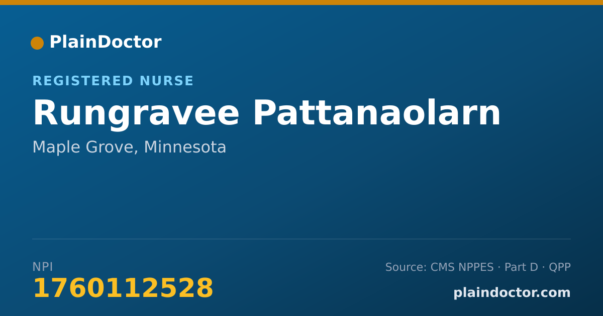 Shareable card for Rungravee Pattanaolarn - Registered Nurse, Maple Grove, MN