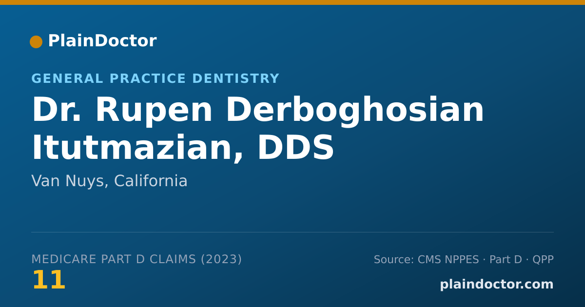 Shareable card for Rupen Derboghosian Itutmazian, DDS - General Practice Dentistry, Van Nuys, CA