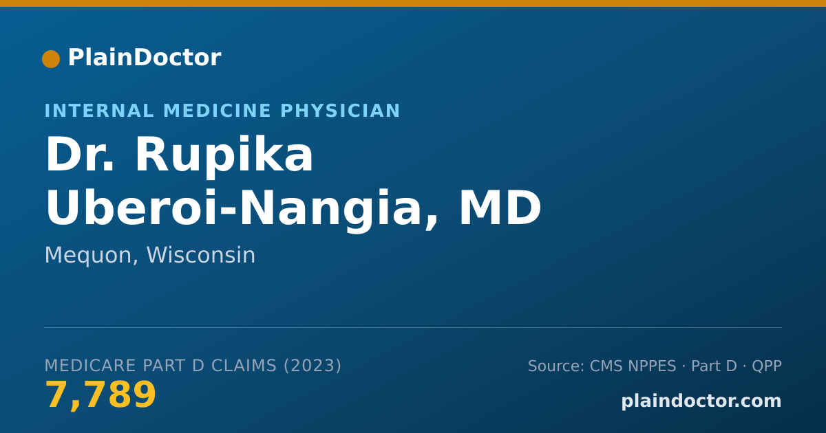 Shareable card for Rupika Uberoi-Nangia, MD - Internal Medicine Physician, Mequon, WI