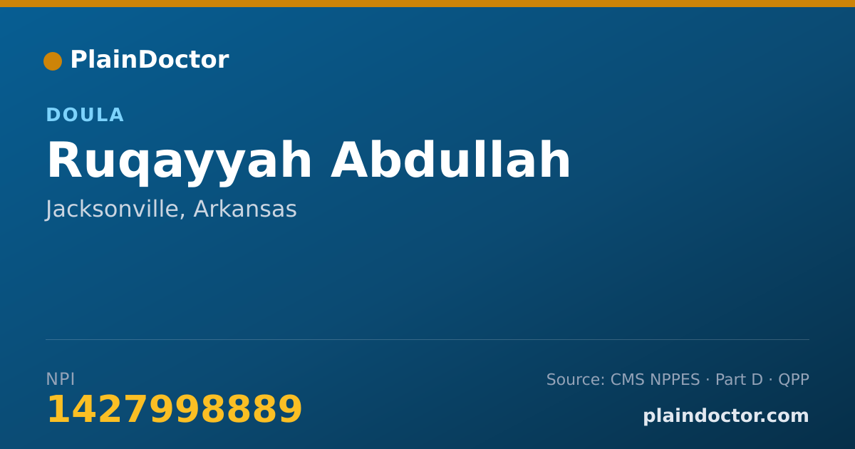 Shareable card for Ruqayyah Abdullah - Doula, Jacksonville, AR