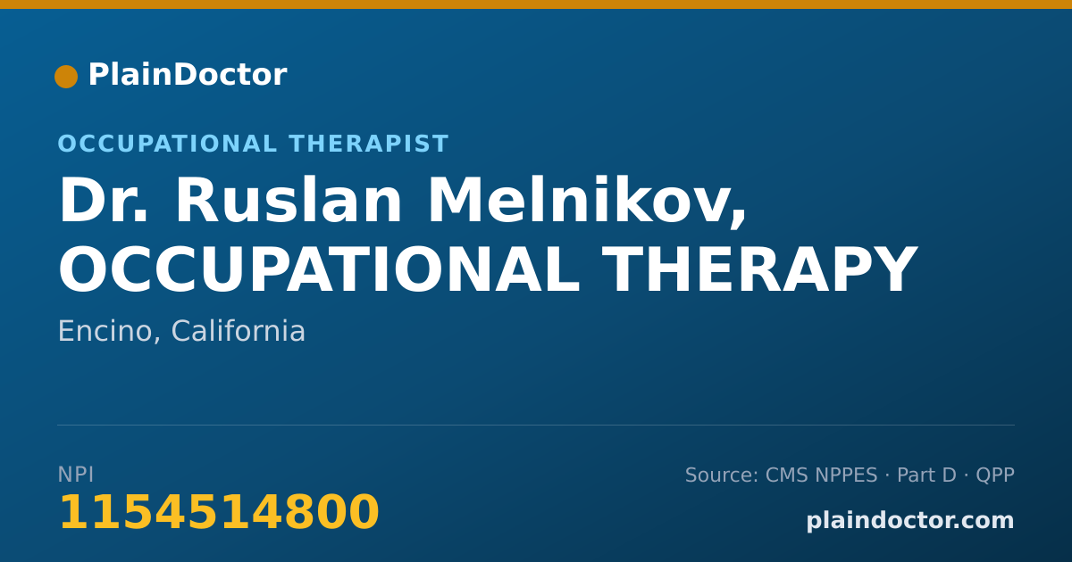 Shareable card for Ruslan Melnikov, OCCUPATIONAL THERAPY - Occupational Therapist, Encino, CA