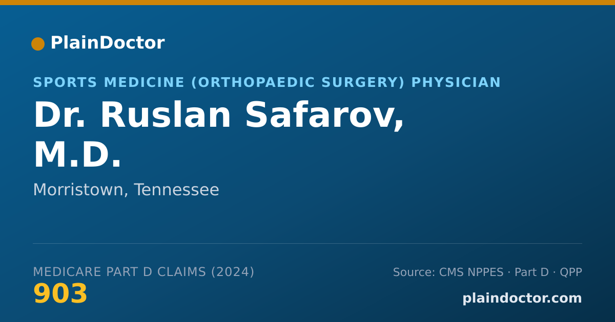 Shareable card for Ruslan Safarov, M.D. - Sports Medicine (Orthopaedic Surgery) Physician, Morristown, TN