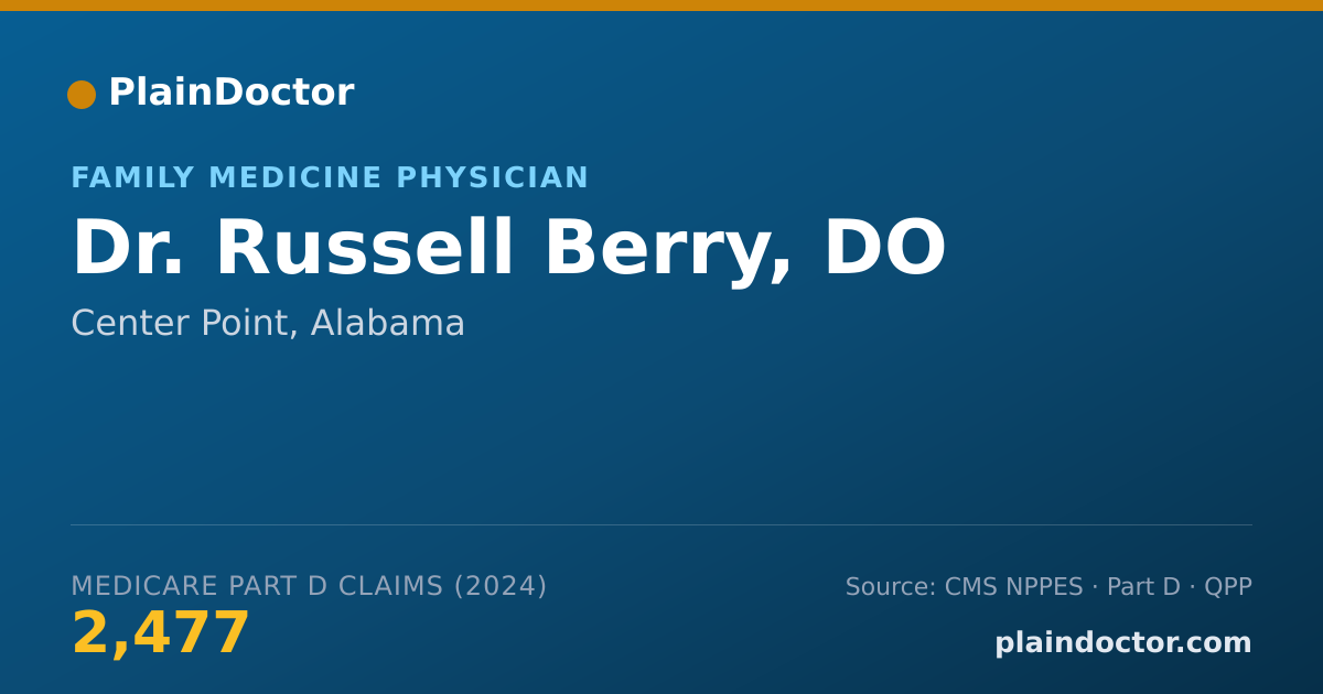 Shareable card for Russell Berry, DO - Family Medicine Physician, Center Point, AL