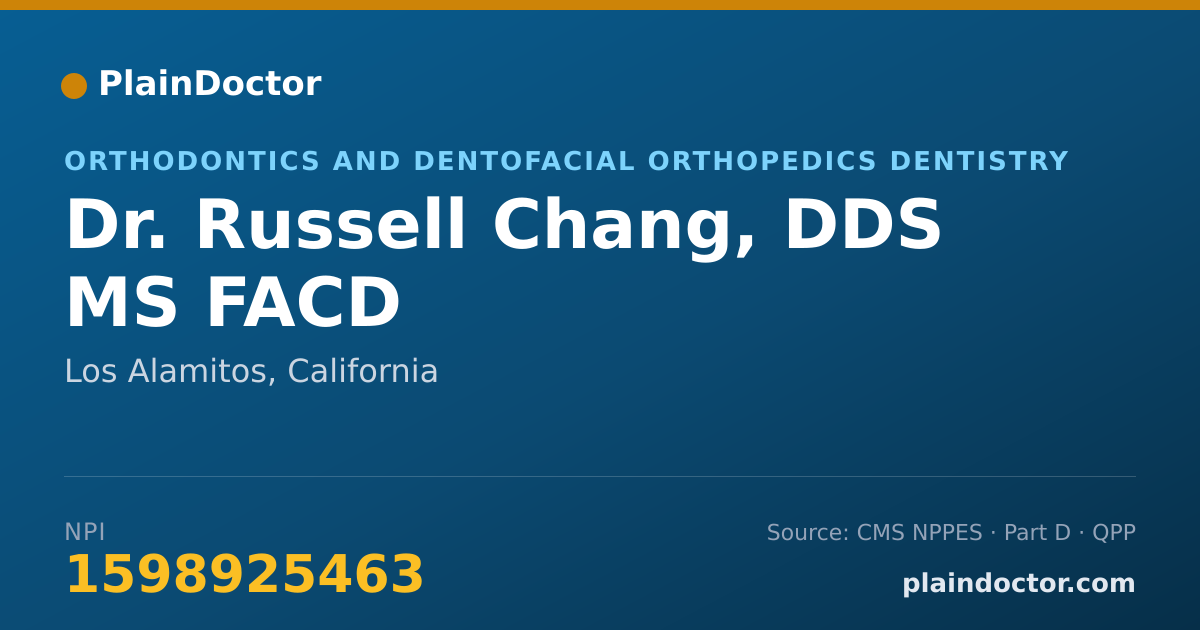 Shareable card for Russell Chang, DDS MS FACD - Orthodontics and Dentofacial Orthopedics Dentistry, Los Alamitos, CA