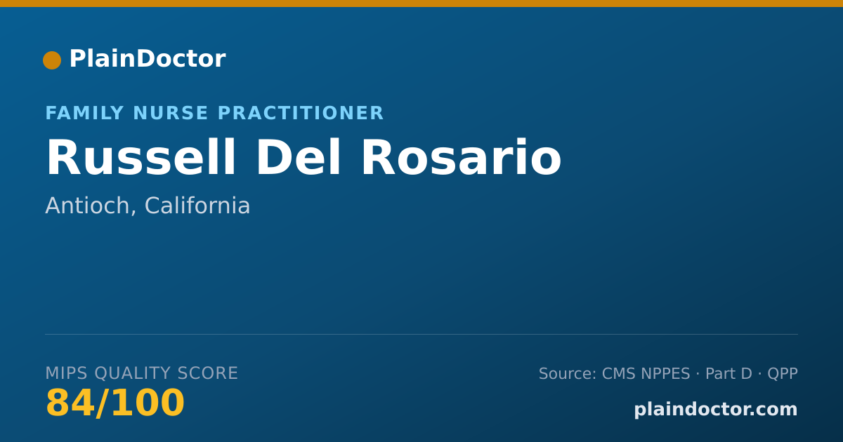 Shareable card for Russell Del Rosario - Family Nurse Practitioner, Antioch, CA