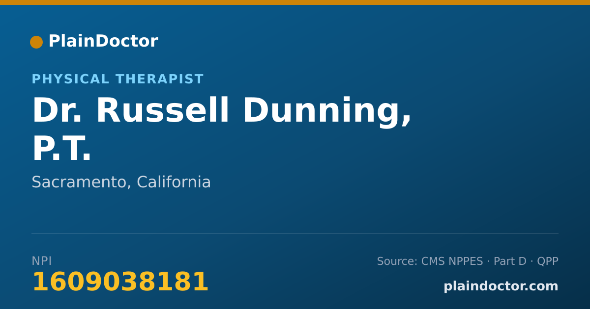 Shareable card for Russell Dunning, P.T. - Physical Therapist, Sacramento, CA