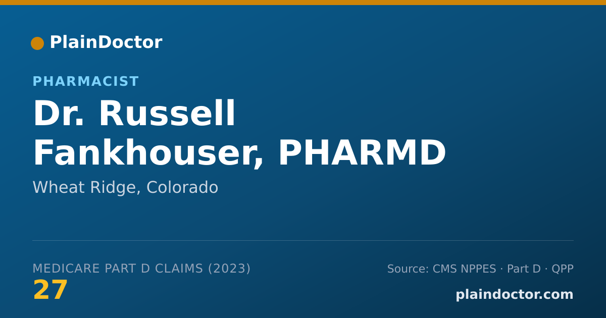 Shareable card for Russell Fankhouser, PHARMD - Pharmacist, Wheat Ridge, CO