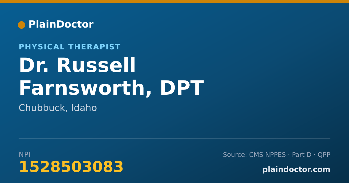 Shareable card for Russell Farnsworth, DPT - Physical Therapist, Chubbuck, ID