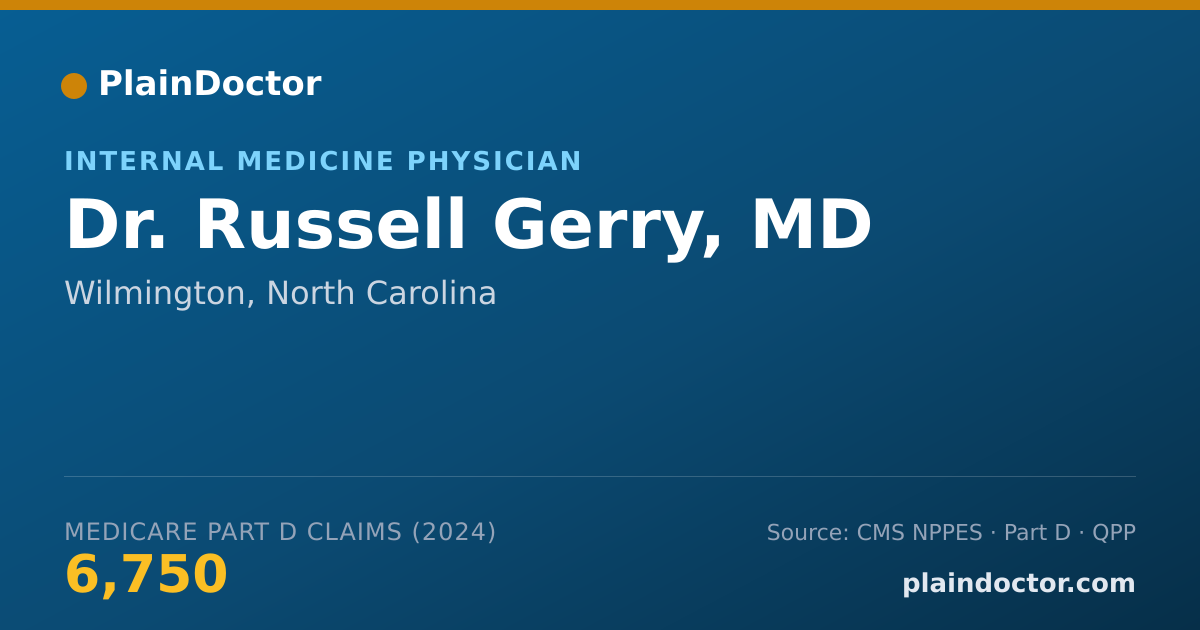 Shareable card for Russell Gerry, MD - Internal Medicine Physician, Wilmington, NC