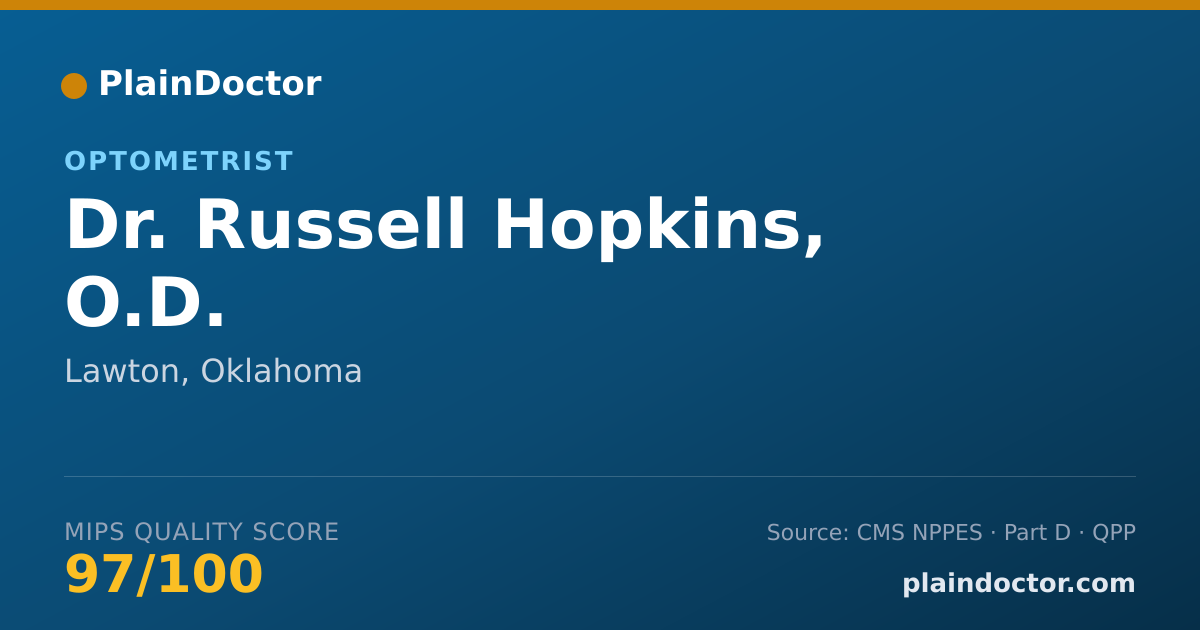 Shareable card for Russell Hopkins, O.D. - Optometrist, Lawton, OK