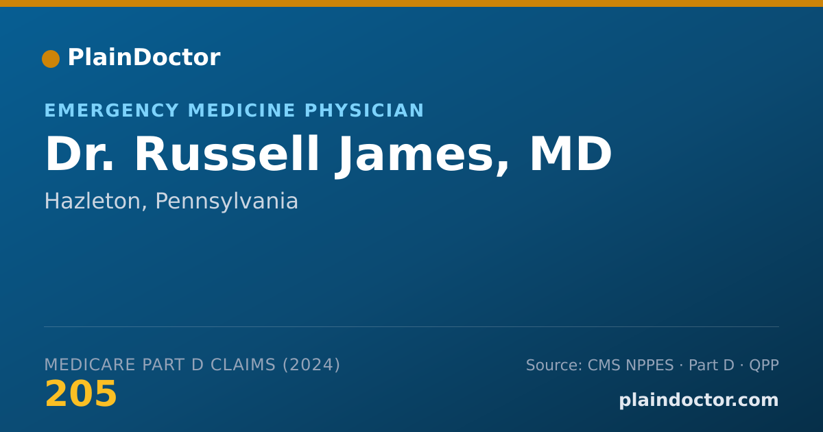 Shareable card for Russell James, MD - Emergency Medicine Physician, Hazleton, PA