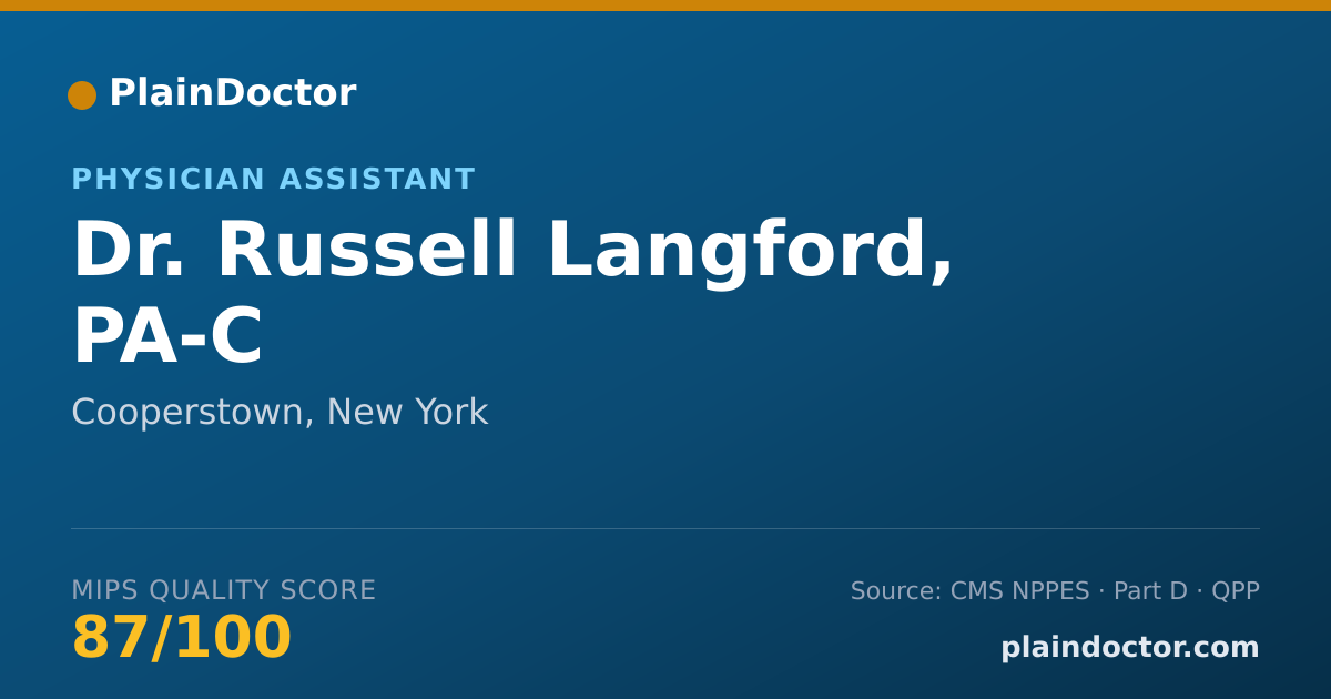 Shareable card for Russell Langford, PA-C - Physician Assistant, Cooperstown, NY