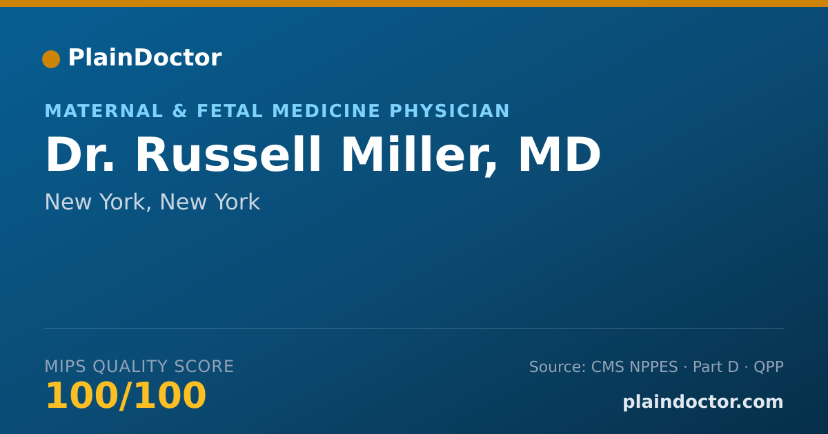 Shareable card for Russell Miller, MD - Maternal & Fetal Medicine Physician, New York, NY