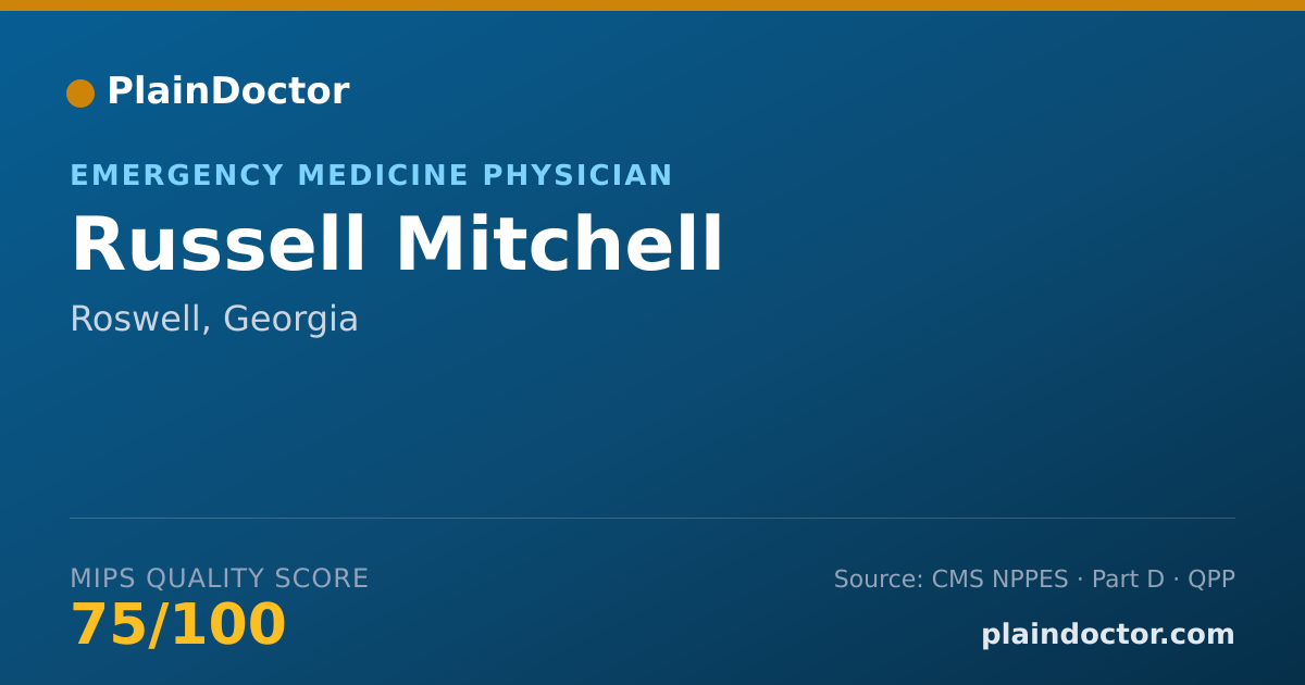 Shareable card for Russell Mitchell - Emergency Medicine Physician, Roswell, GA
