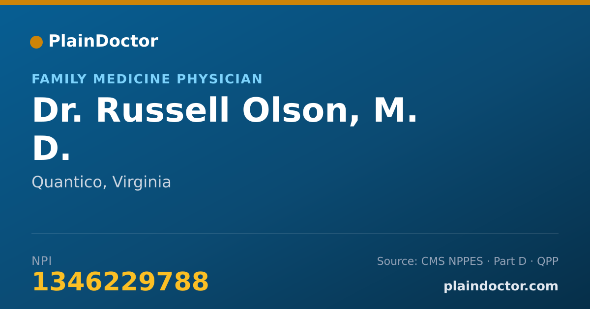Shareable card for Russell Olson, M. D. - Family Medicine Physician, Quantico, VA