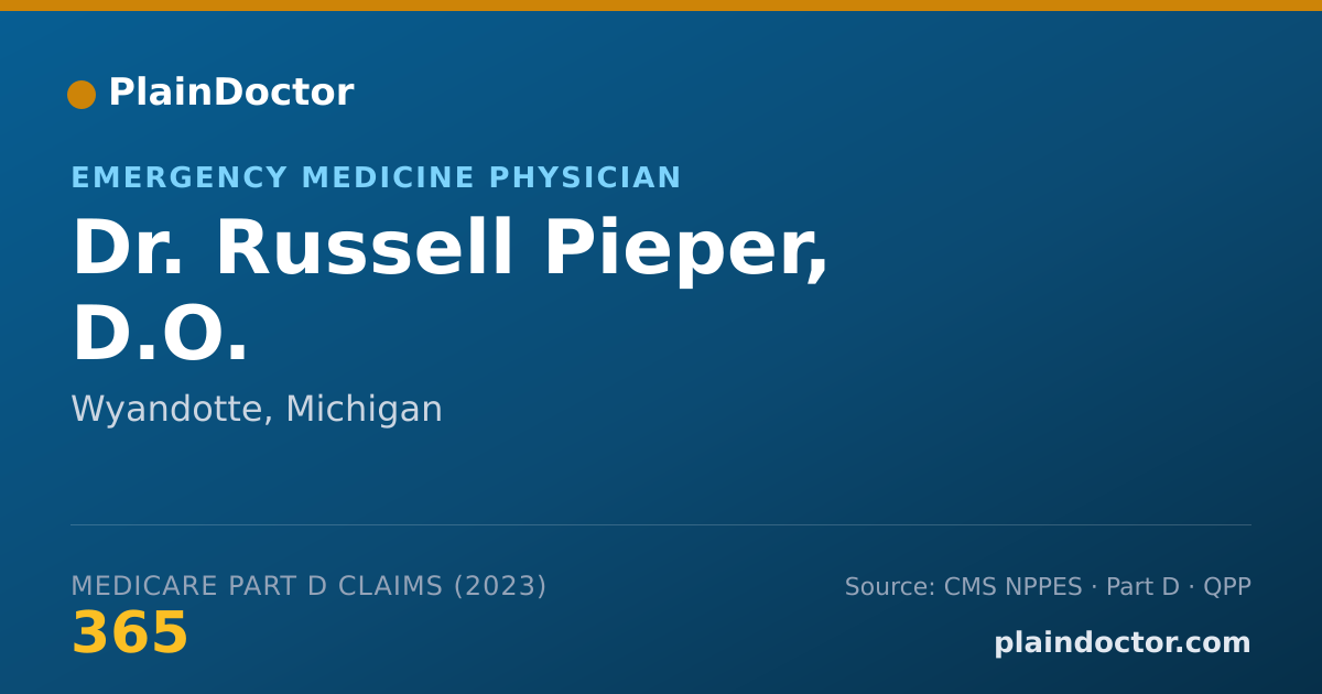 Shareable card for Russell Pieper, D.O. - Emergency Medicine Physician, Wyandotte, MI