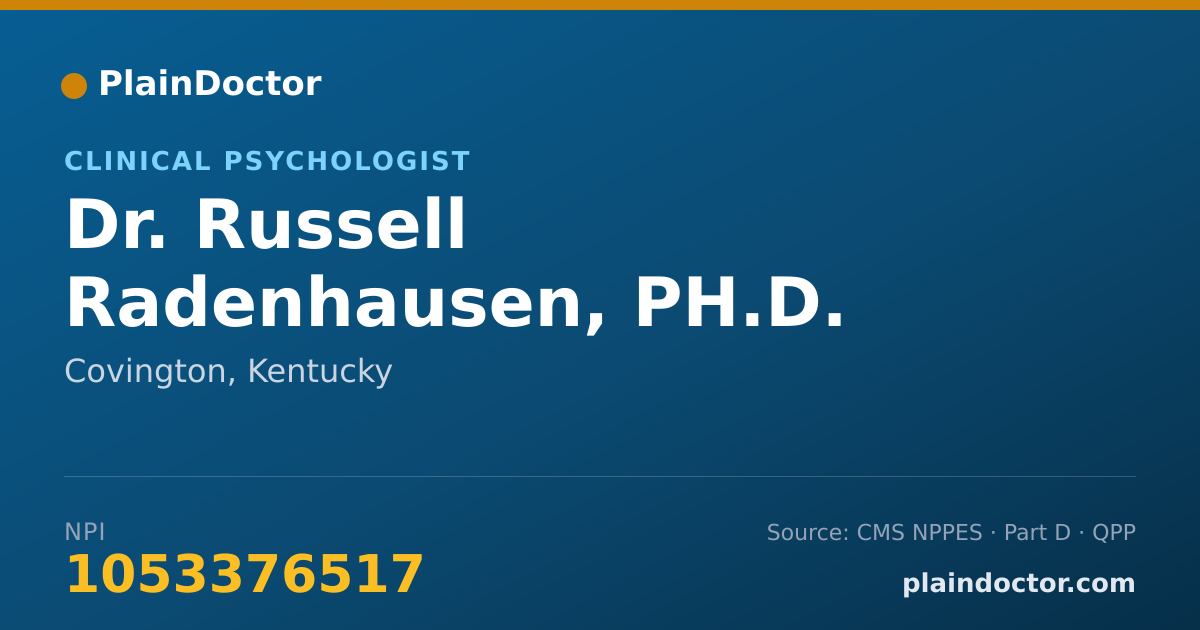 Shareable card for Russell Radenhausen, PH.D. - Clinical Psychologist, Covington, KY