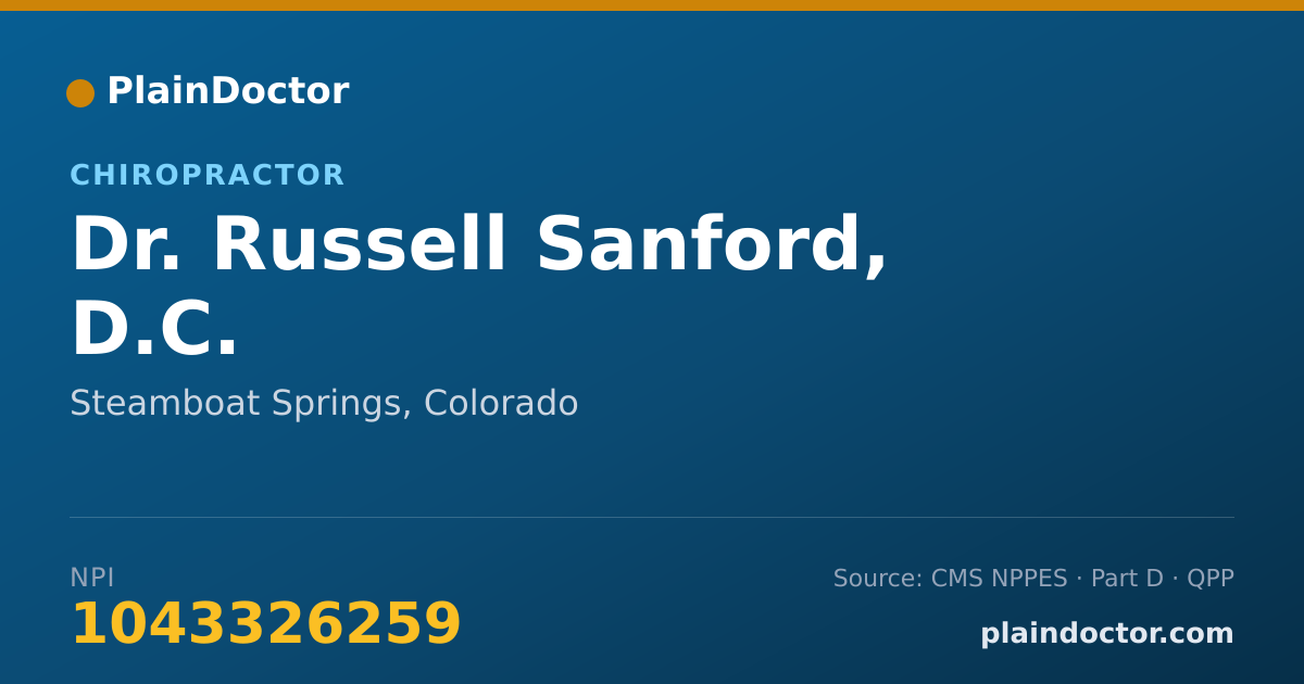 Shareable card for Russell Sanford, D.C. - Chiropractor, Steamboat Springs, CO