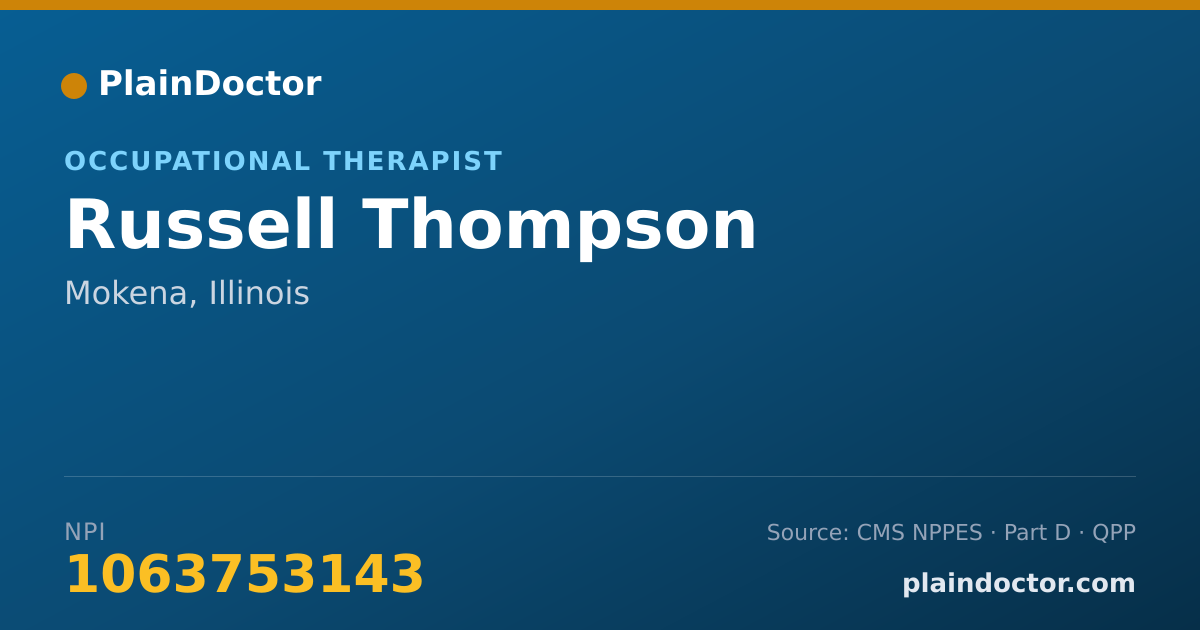Shareable card for Russell Thompson - Occupational Therapist, Mokena, IL