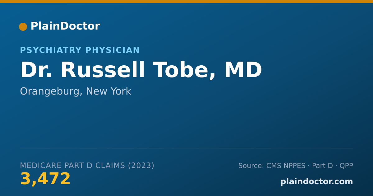 Shareable card for Russell Tobe, MD - Psychiatry Physician, Orangeburg, NY