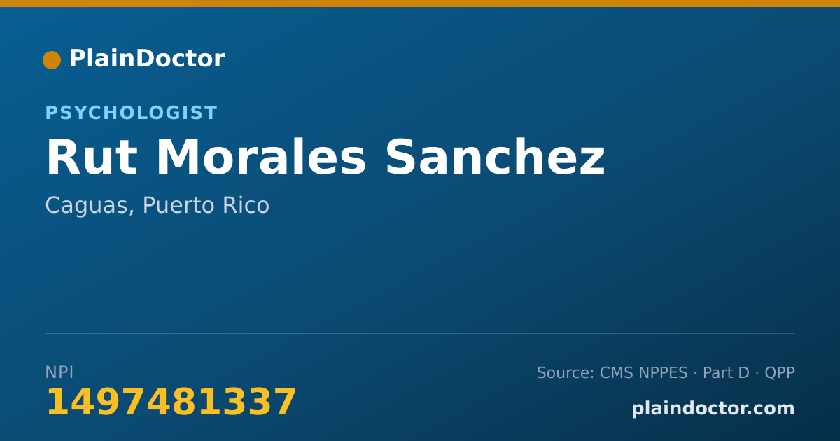 Shareable card for Rut Morales Sanchez - Psychologist, Caguas, PR