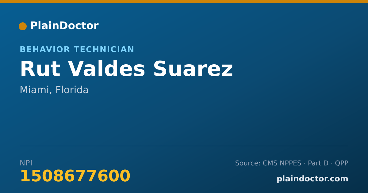 Shareable card for Rut Valdes Suarez - Behavior Technician, Miami, FL