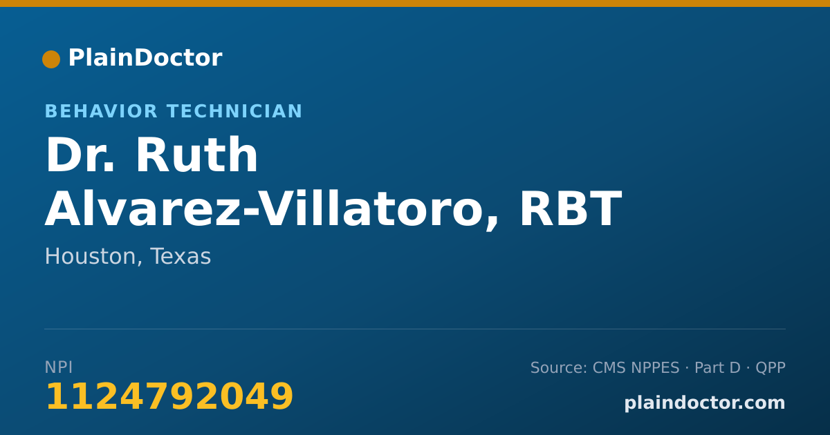 Shareable card for Ruth Alvarez-Villatoro, RBT - Behavior Technician, Houston, TX