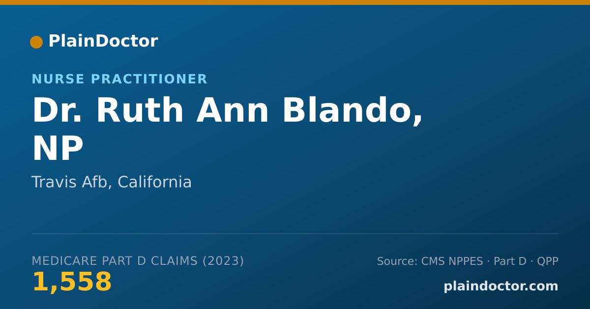 Shareable card for Ruth Ann Blando, NP - Nurse Practitioner, Travis Afb, CA