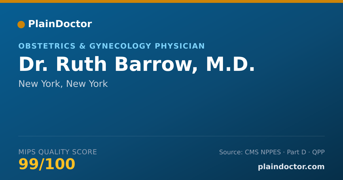 Shareable card for Ruth Barrow, M.D. - Obstetrics & Gynecology Physician, New York, NY