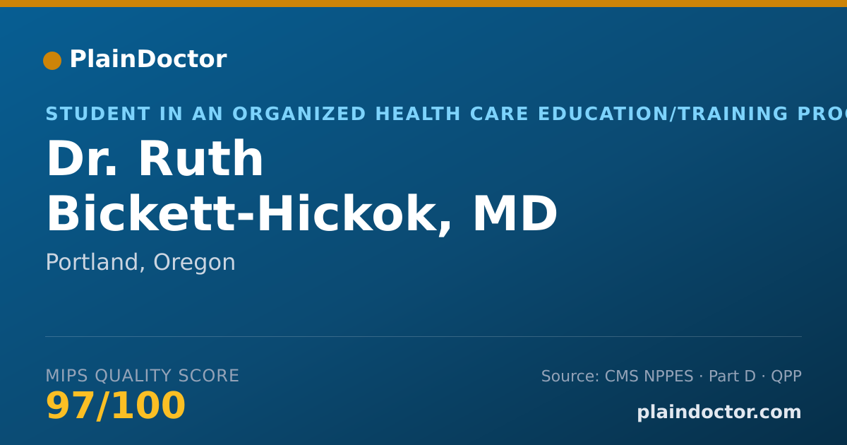 Shareable card for Ruth Bickett-Hickok, MD - Student in an Organized Health Care Education/Training Program, Portland, OR