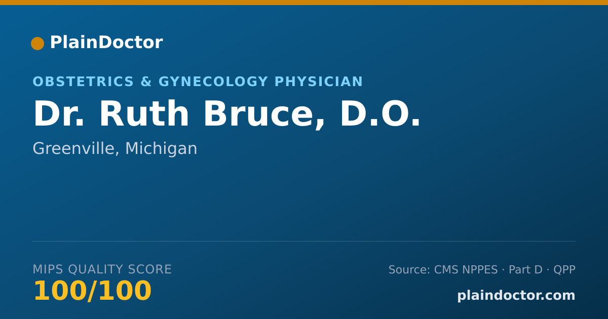 Shareable card for Ruth Bruce, D.O. - Obstetrics & Gynecology Physician, Greenville, MI
