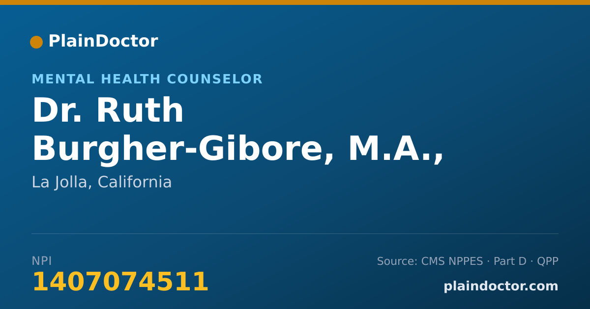 Shareable card for Ruth Burgher-Gibore, M.A., LMFT - Mental Health Counselor, La Jolla, CA