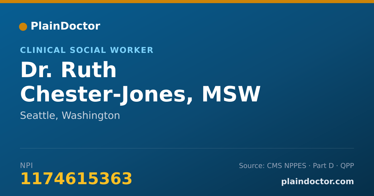 Shareable card for Ruth Chester-Jones, MSW - Clinical Social Worker, Seattle, WA