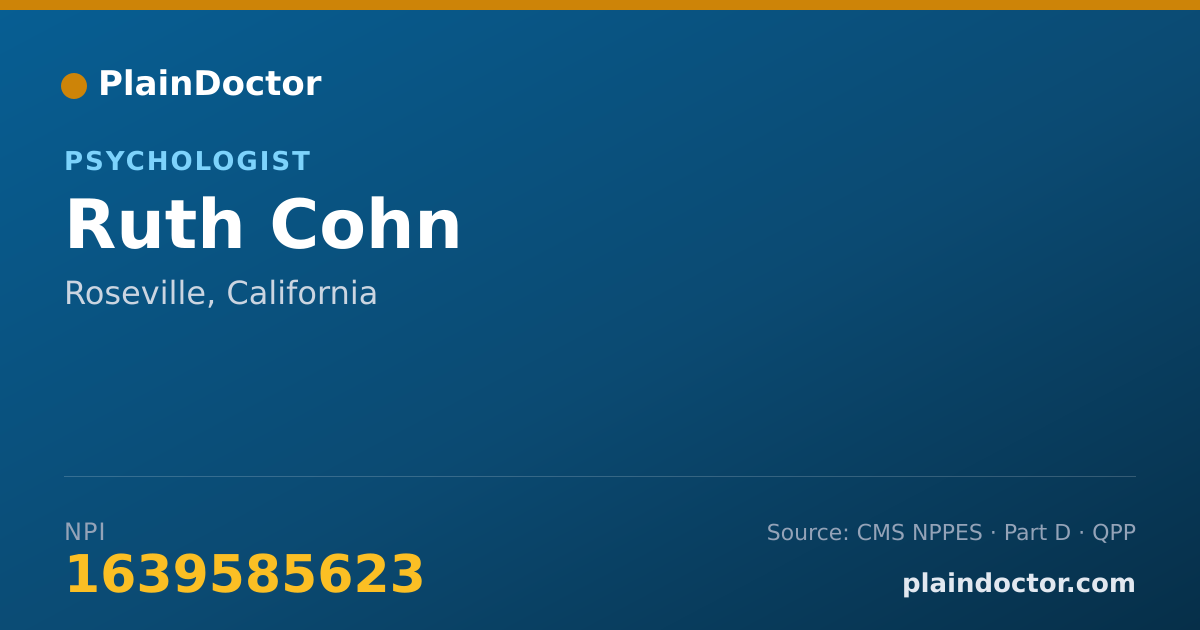 Shareable card for Ruth Cohn - Psychologist, Roseville, CA