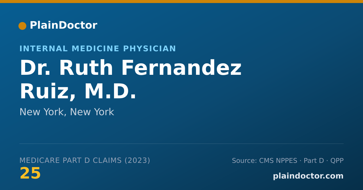 Shareable card for Ruth Fernandez Ruiz, M.D. - Internal Medicine Physician, New York, NY
