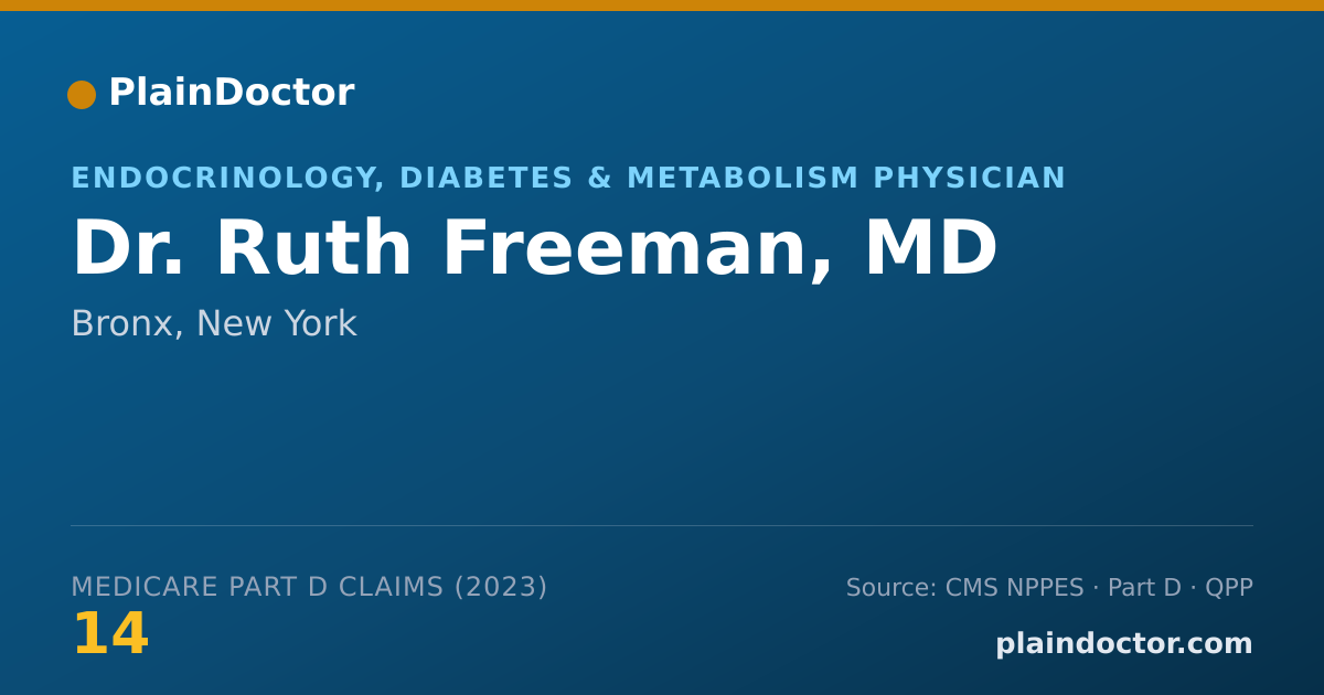 Shareable card for Ruth Freeman, MD - Endocrinology, Diabetes & Metabolism Physician, Bronx, NY