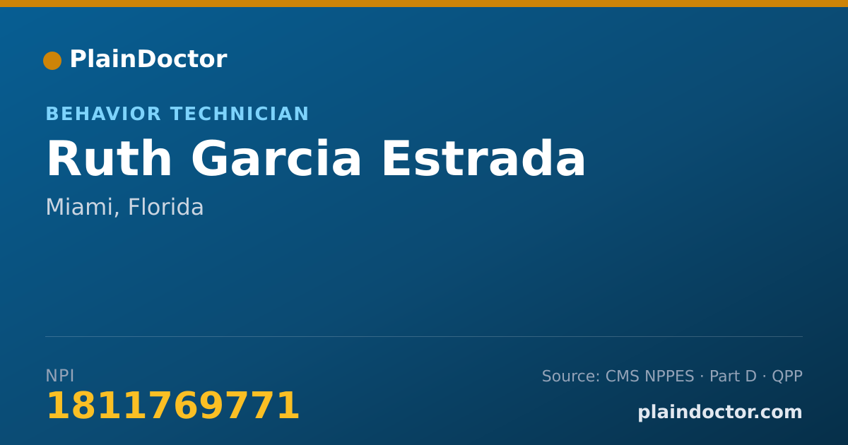 Shareable card for Ruth Garcia Estrada - Behavior Technician, Miami, FL
