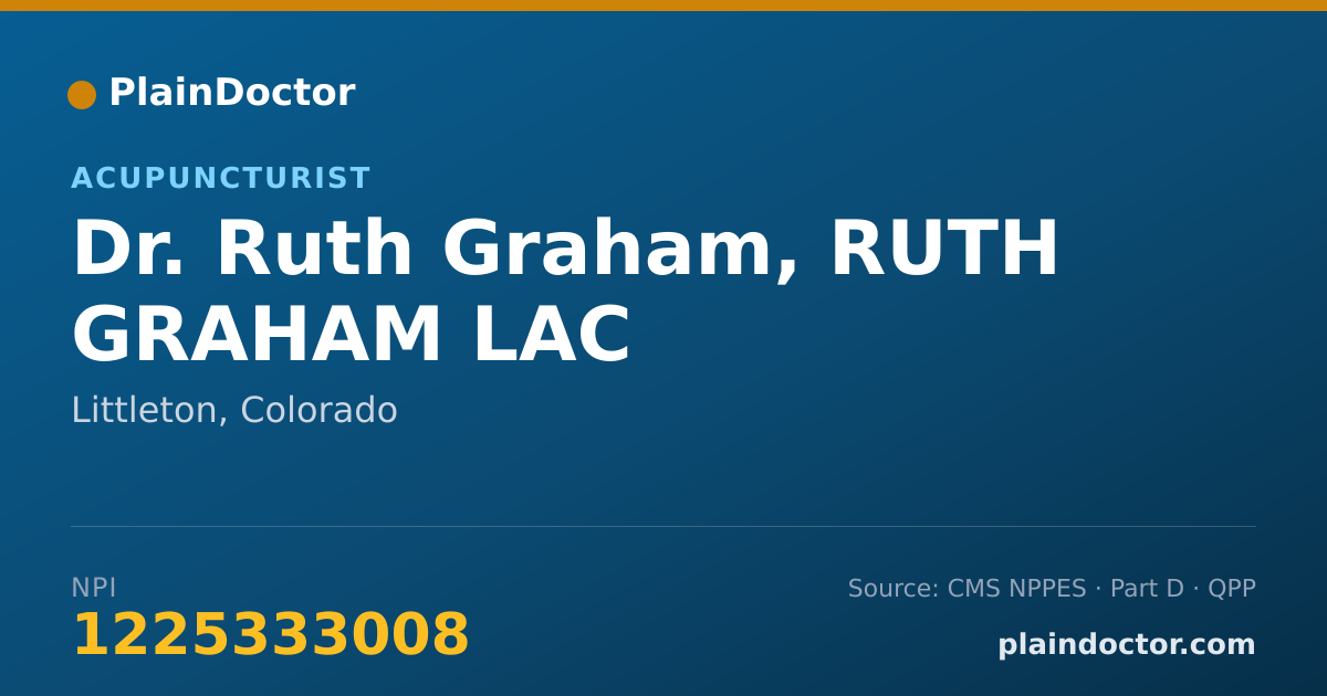 Shareable card for Ruth Graham, RUTH GRAHAM LAC - Acupuncturist, Littleton, CO