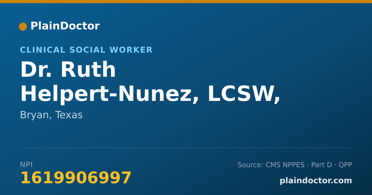 Shareable card for Ruth Helpert-Nunez, LCSW, LMFT - Clinical Social Worker, Bryan, TX