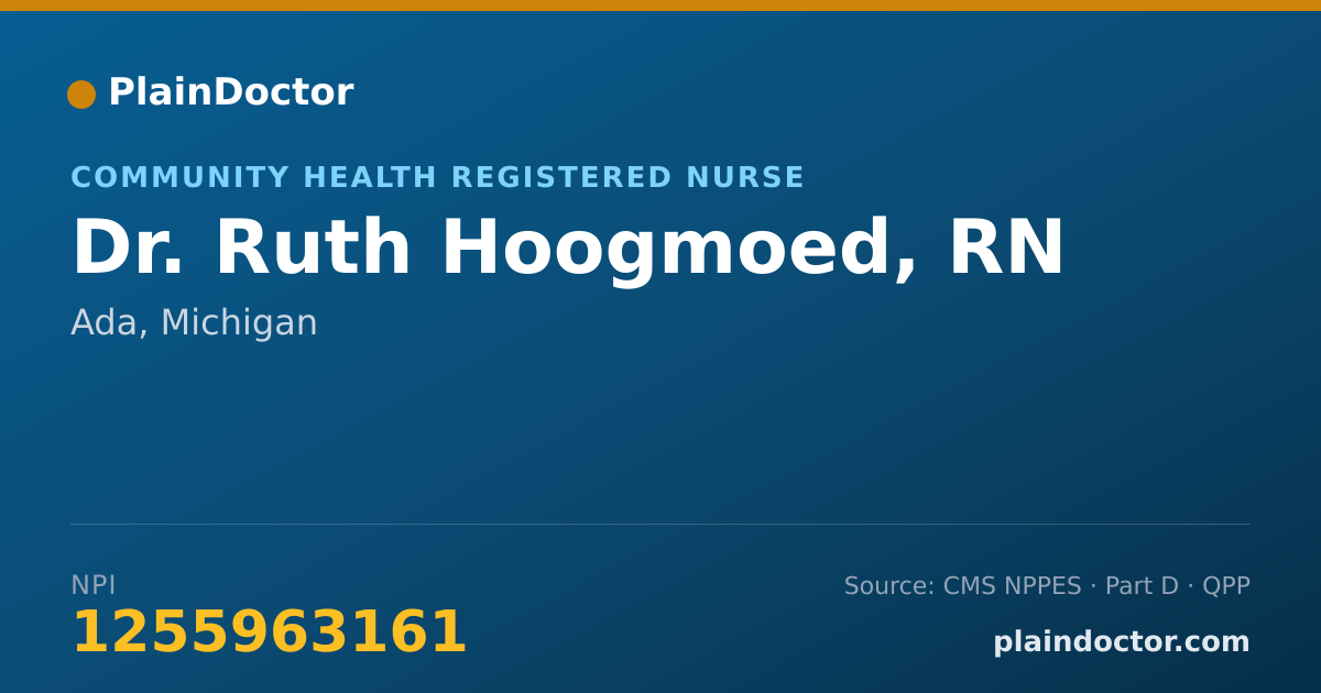 Shareable card for Ruth Hoogmoed, RN - Community Health Registered Nurse, Ada, MI