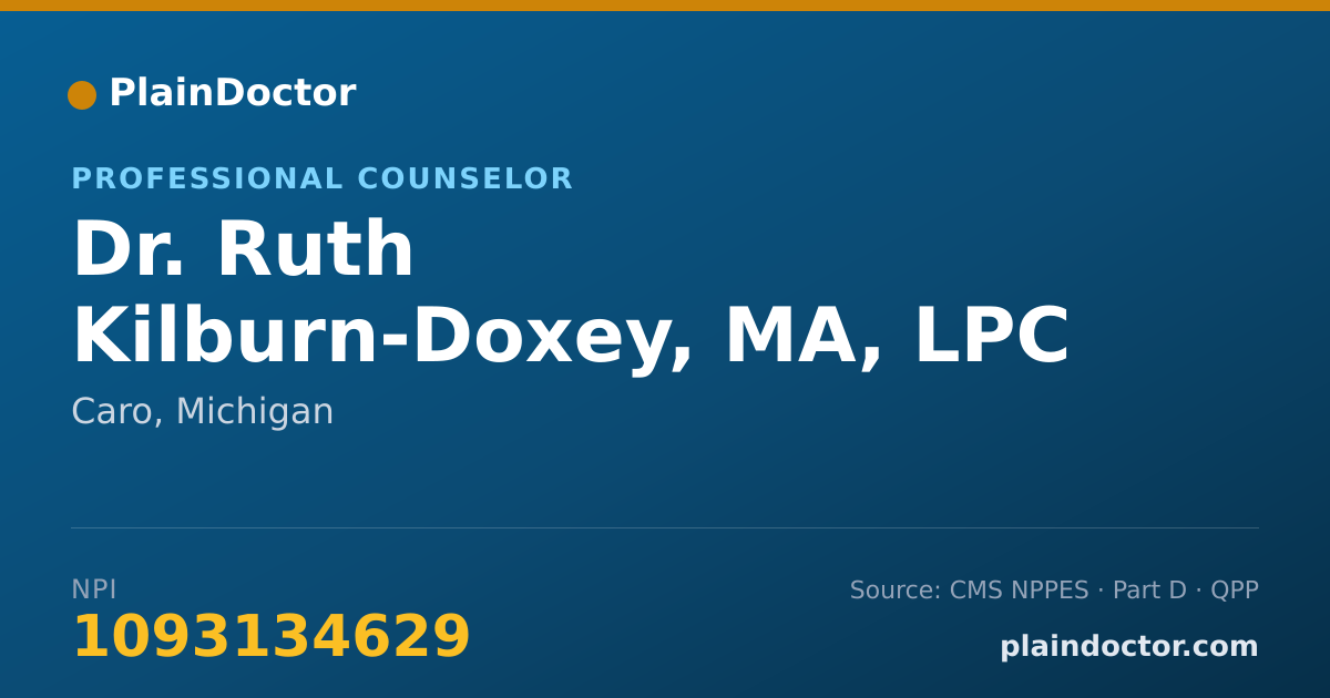 Shareable card for Ruth Kilburn-Doxey, MA, LPC - Professional Counselor, Caro, MI