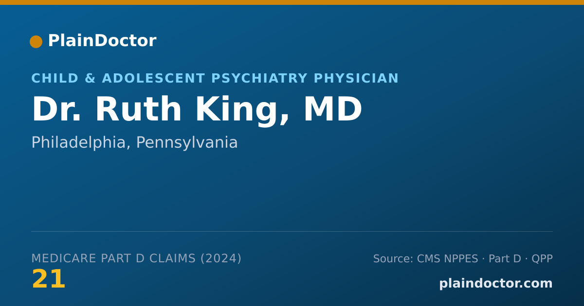 Shareable card for Ruth King, MD - Child & Adolescent Psychiatry Physician, Philadelphia, PA
