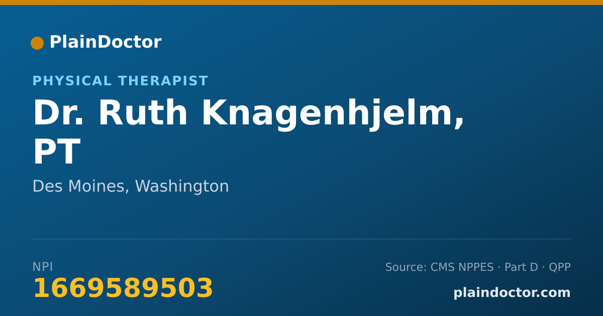 Shareable card for Ruth Knagenhjelm, PT - Physical Therapist, Des Moines, WA