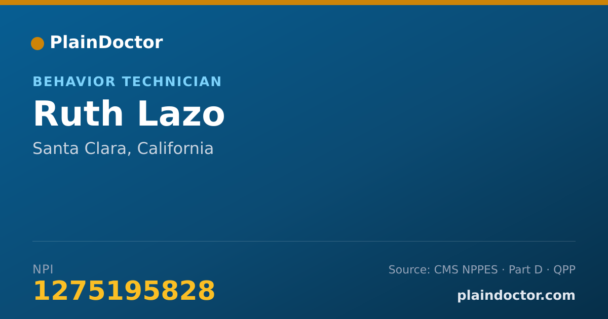 Shareable card for Ruth Lazo - Behavior Technician, Santa Clara, CA