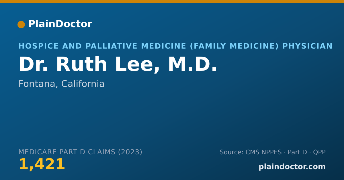 Shareable card for Ruth Lee, M.D. - Hospice and Palliative Medicine (Family Medicine) Physician, Fontana, CA