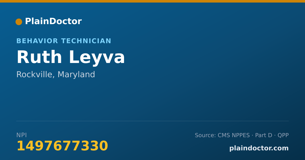 Shareable card for Ruth Leyva - Behavior Technician, Rockville, MD