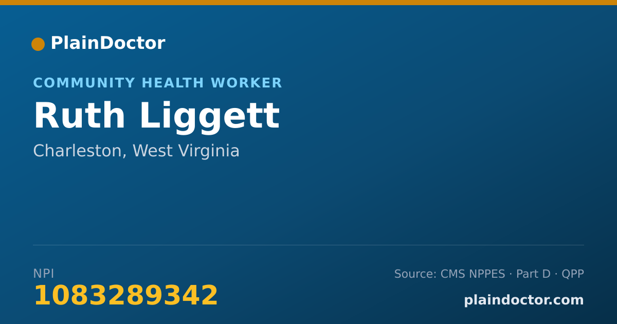 Shareable card for Ruth Liggett - Community Health Worker, Charleston, WV