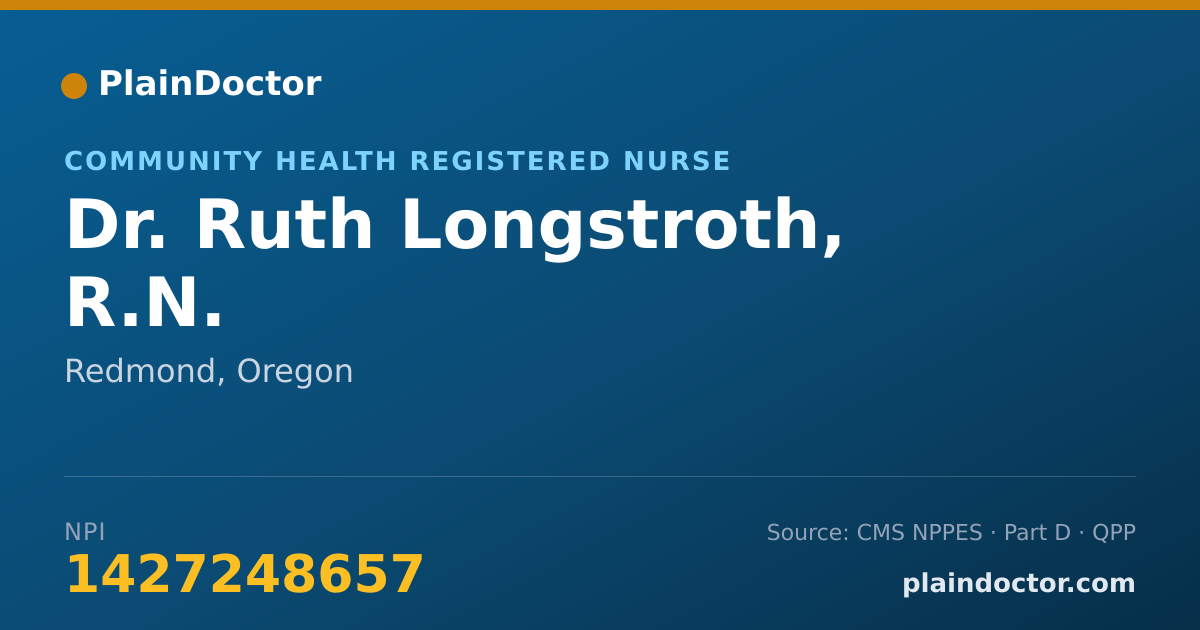 Shareable card for Ruth Longstroth, R.N. - Community Health Registered Nurse, Redmond, OR