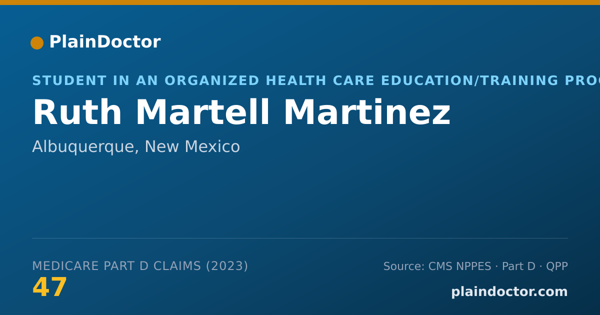 Shareable card for Ruth Martell Martinez - Student in an Organized Health Care Education/Training Program, Albuquerque, NM